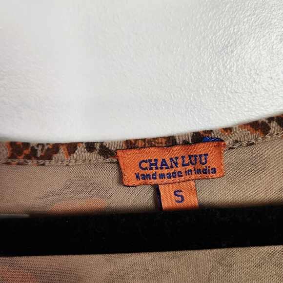 Chan Luu Patchwork Leopard Animal Print Maxi Dress Bodycon Short Sleeve Small - Picture 5 of 9